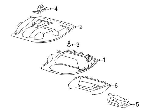 2017 Ford C-Max Overhead Console Mount Bracket Diagram for AM5Z-17519D58-A