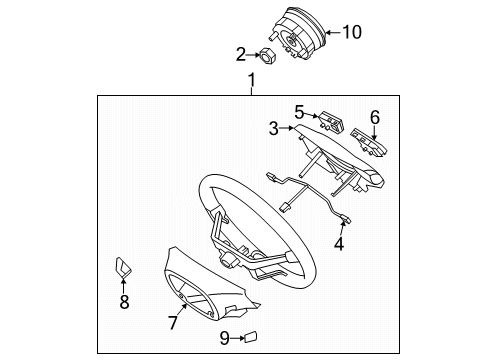 2013 Kia Forte Koup Steering Column & Wheel, Steering Gear & Linkage Switch Assembly-Steering Remote Diagram for 967002K300