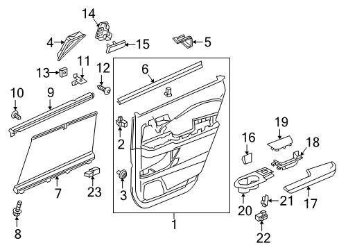 2017 Honda Pilot Rear Door Lining, R. RR. Door Assy. (Lower) *YR507L* (SHADOW BEIGE) Diagram for 83701-TG7-A21ZA