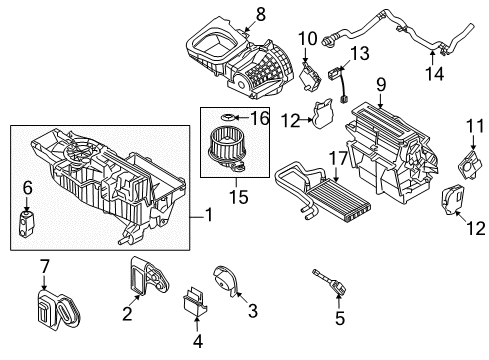 2009 Ford Taurus X Automatic Temperature Controls Air Inlet Hose Diagram for 8G1Z-19D888-A