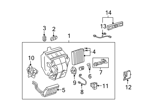 2007 Toyota Highlander Heater Core & Control Valve Control Module Diagram for 87165-48010