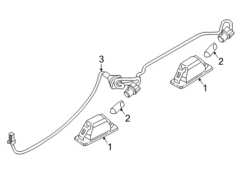 2017 Nissan Armada Bulbs Lamp Assembly-Licence Plate Diagram for 26510-8990A