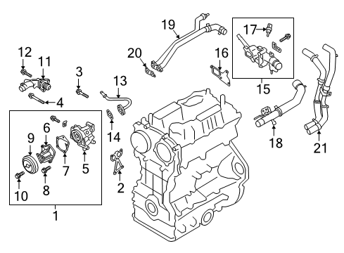 2019 Kia Stinger Powertrain Control Gasket-Water Pump Diagram for 25124-2C000