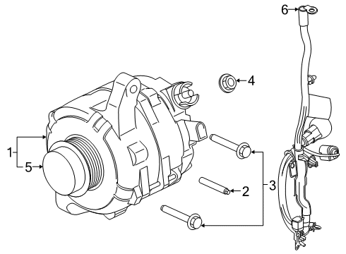2021 Ford Ranger Alternator Wire Harness Diagram for KB3Z-14305-A