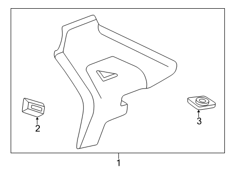 1999 Acura RL Interior Trim - Quarter Panels Garnish, Right Rear Pillar (Graphite Black) Diagram for 84131-SZ3-A00ZD