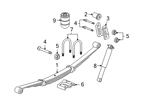 2009 Hummer H3T Rear Suspension Shackle Diagram for 15166223