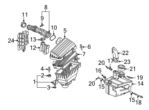 2002 Acura CL Filters Cover, Air In. Diagram for 17246-PGE-A00