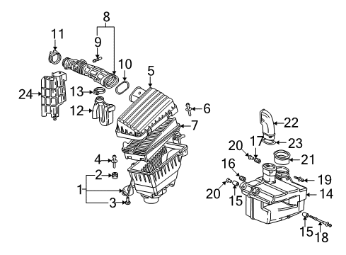 2002 Acura CL Filters Joint, Air Hose Diagram for 17229-P8A-A00