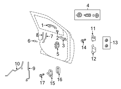 2009 Jeep Patriot Front Door - Lock & Hardware Lower Door Hinge Assembly Right Diagram for 5115712AK