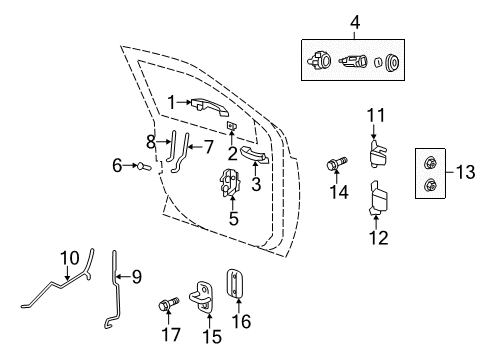 2009 Jeep Patriot Front Door - Lock & Hardware Handle-Exterior Door Diagram for XU55DX8AG