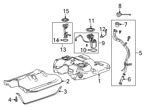 2010 Cadillac SRX Fuel Supply Fuel Pump Diagram for 13578362