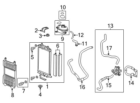 2014 Honda Accord Powertrain Control Hose, Radiator In. Diagram for 1J403-5K0-000