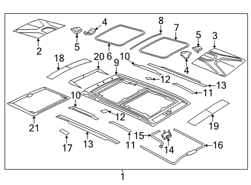 2016 Jeep Renegade Sunroof Panel-Roof Diagram for 68278798AA