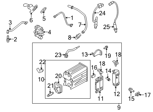 2009 Ford F-150 Powertrain Control Solenoid Sleeve Diagram for 9L3Z-9E629-A