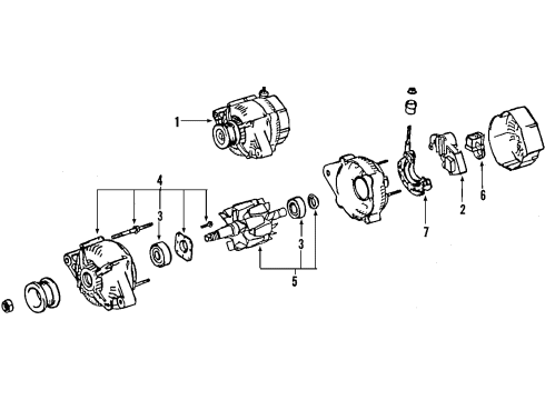 2005 Pontiac Vibe Alternator Engine Electrical GENERATOR Diagram for 88974279