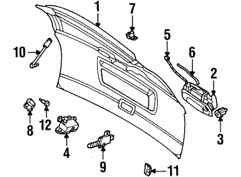 1998 Dodge Caravan Lift Gate Handle Liftgate Diagram for JS12SC5
