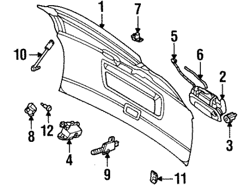 2000 Dodge Grand Caravan Gate & Hardware Handle-LIFTGATE Diagram for JS12WB7