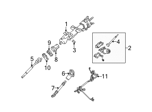 2009 Hummer H2 Steering Column, Steering Wheel Motor Assembly Screw Diagram for 11562309