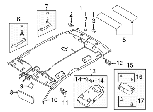 2022 Hyundai Ioniq 5 Interior Trim - Roof LAMP ASSY-VANITY, RH Diagram for 92896-L1000-YGU