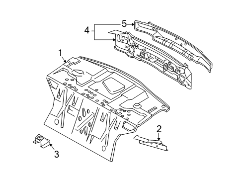 2007 BMW 760Li Rear Body Complete Tail Trim Diagram for 41347044869