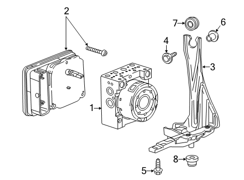 2020 Buick Envision ABS Components Control Module Diagram for 84671250