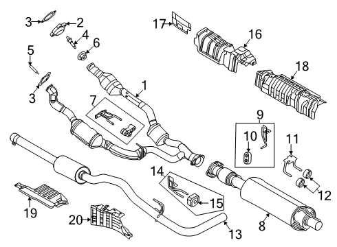 2020 Ford Transit-350 Exhaust Components Catalytic Converter Stud Diagram for -W720627-S900