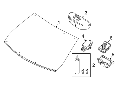 2017 Infiniti QX30 Wiper & Washer Components Camera Assembly-Lane Keep Diagram for 284G3-5DB1A