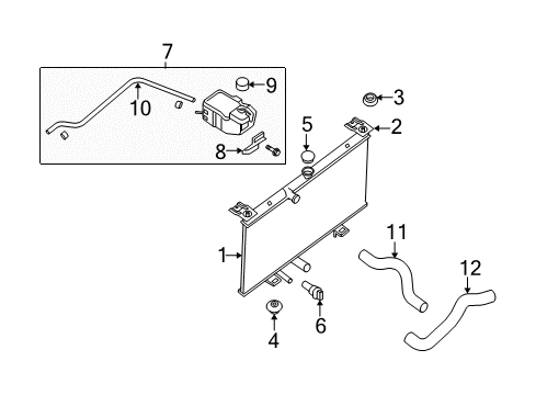 2008 Nissan Sentra Radiator & Components Bracket-Radiator Mounting, Upper Diagram for 21543-ET000