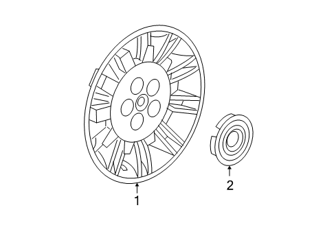 2005 Dodge Magnum Wheel Covers & Trim Wheel Center Cap Diagram for 1DJ99SZ0AB