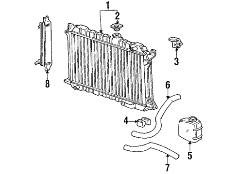 1985 Honda Accord Radiator & Components Hose, Water (Lower) Diagram for 19502-PD2-000