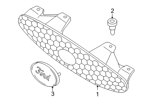 2006 Ford Taurus Grille & Components Grille Diagram for 4F1Z-8200-AB