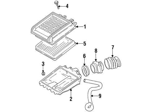 1996 Pontiac Firebird Air Intake Cover Asm, Air Cleaner Housing Diagram for 12529823