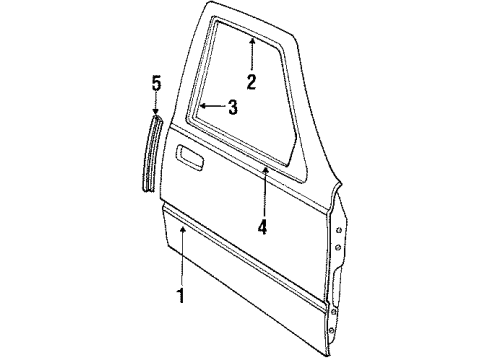 1985 Ford Tempo Front Door Mirror Diagram for E43Z17682A