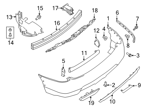 2017 Nissan Rogue Rear Bumper Reflex Reflector Assembly RH Diagram for 26560-6FV0B