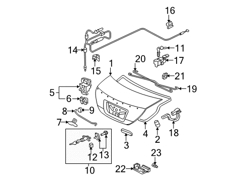 2011 Honda Civic Trunk Stopper, Trunk Lid (Lower) Diagram for 74828-SVA-A00