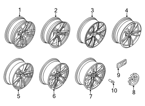 2022 BMW M240i xDrive Wheels DISC WHEEL, LT.ALLOY, JET BL Diagram for 36118747001