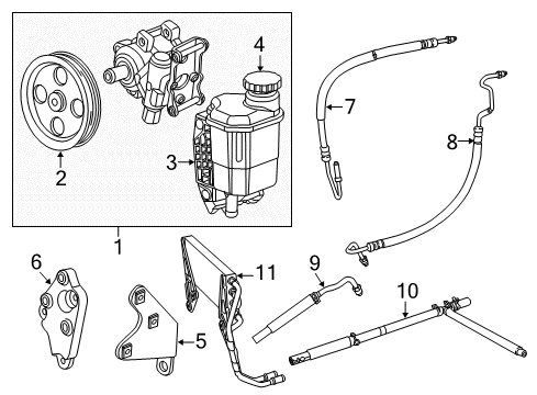 2018 Ram 3500 P/S Pump & Hoses, Steering Gear & Linkage Hose-Power Steering Return Diagram for 68031851AJ