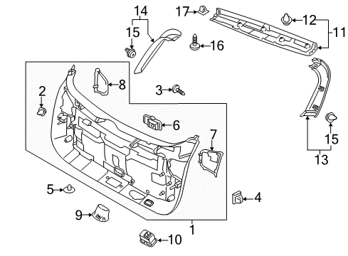 2018 Kia Sportage Interior Trim - Lift Gate Switch Assembly-Power Tail Gate Diagram for 96740A9100BGJ