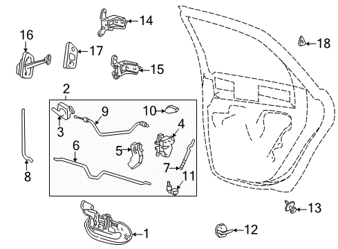 2000 Mercury Sable Front Door Control Assembly Diagram for XF1Z-54264A01-AB