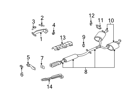 2000 Pontiac Bonneville Exhaust Components Exhaust Muffler Assembly (W/ Exhaust & T/Pipe & 3W Diagram for 25700226