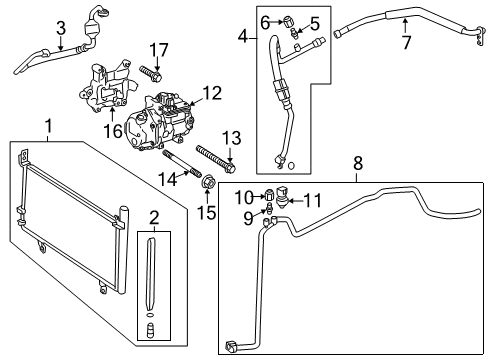 2017 Lexus ES300h Air Conditioner EVAPORATOR Sub-Assembly Diagram for 88501-33300