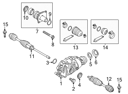 2015 BMW 335i GT xDrive Carrier & Front Axles Front Differential Diagram for 31507648881