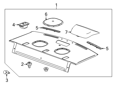 2011 Chevrolet Cruze Interior Trim - Rear Body Package Tray Trim Diagram for 95218800