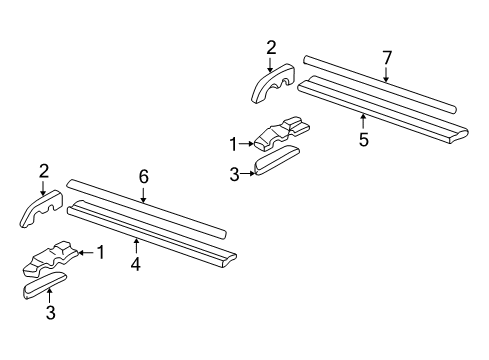 2003 Acura MDX Luggage Carrier Rail, Rear Diagram for 75261-S3V-A00