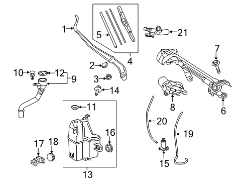 2019 Toyota RAV4 Wiper & Washer Components Wiper Arm Diagram for 85211-0R060