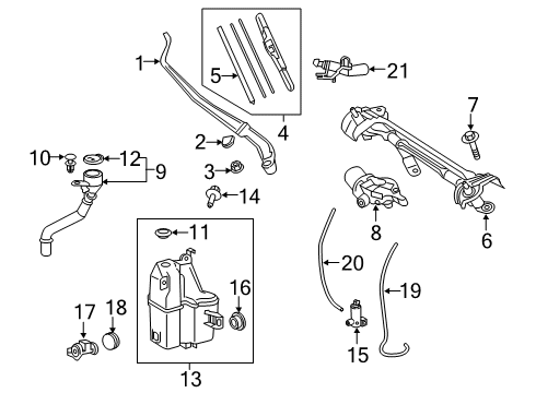 2019 Toyota RAV4 Wiper & Washer Components Front Motor Diagram for 85110-42260