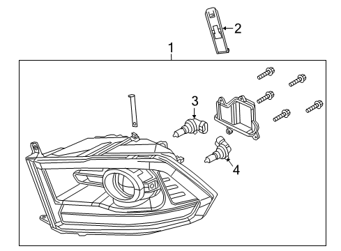 2015 Ram 1500 Headlamps Headlamp-Headlamp Park And Turn Diagram for 68276122AC