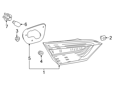 2018 Toyota Camry Bulbs Back Up Lamp Diagram for 81591-33370