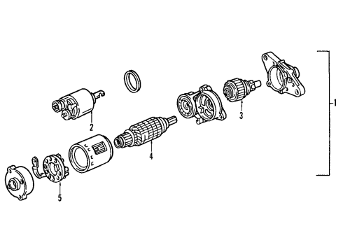 1994 Acura Vigor Starter Starter Motor Assembly (Sm-402-12 N) (Mitsuba) Diagram for 31200-PV0-J02