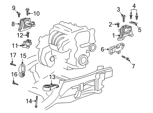 2022 GMC Terrain Engine Mounting Transmission Mount Diagram for 84927100